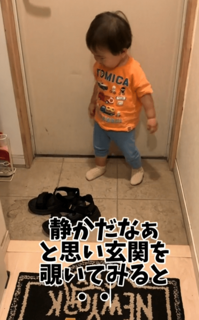 玄関を覗いてみると…（@riku__soraさんより提供）