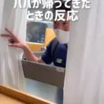 帰宅したパパさん（@dunchannel1020さんより提供）