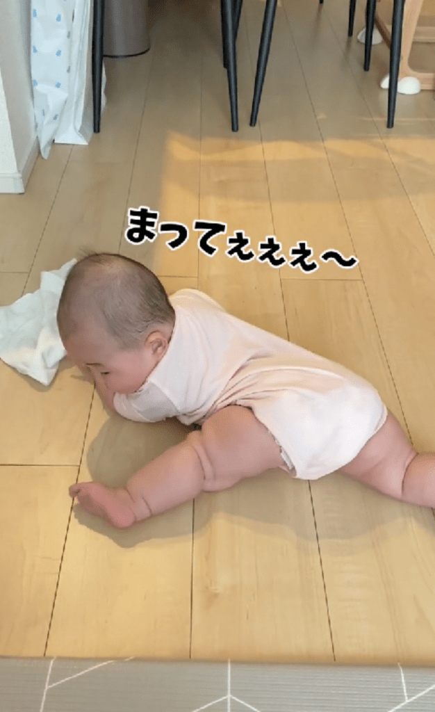 頑張って足を追う娘さん（＠ku_coco.mさんより提供）