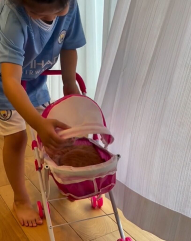 ベビーカーを開けてみると…（＠bugimugi2024さんより提供）