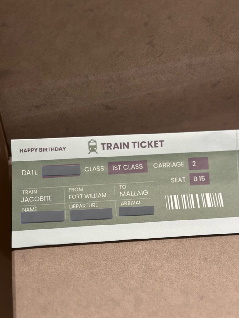 お手製の汽車チケット（@futon_is_my_bfさんより提供）