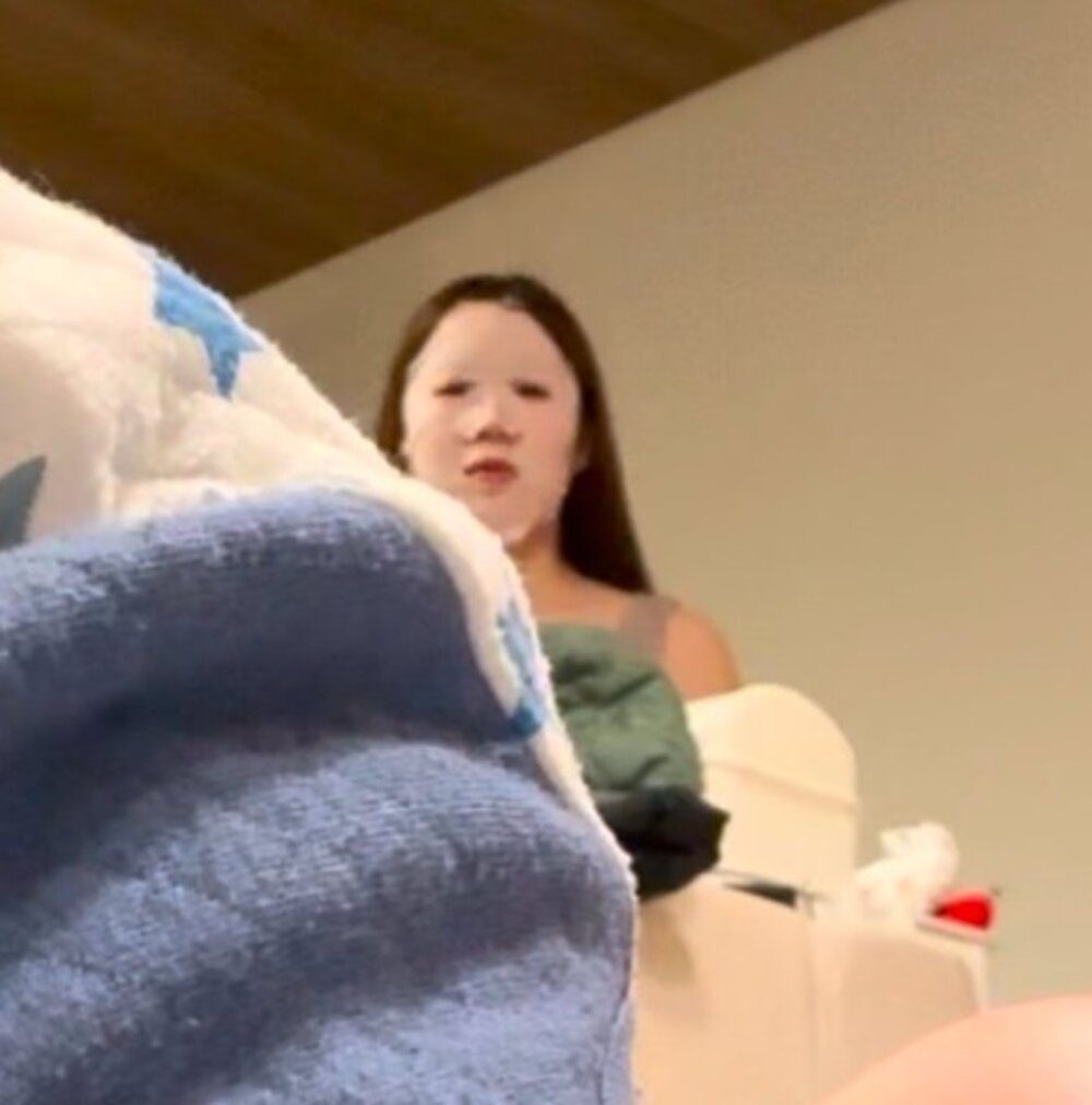 よく見ると、パックをした姿が！（@tayuta_mataさんより提供）