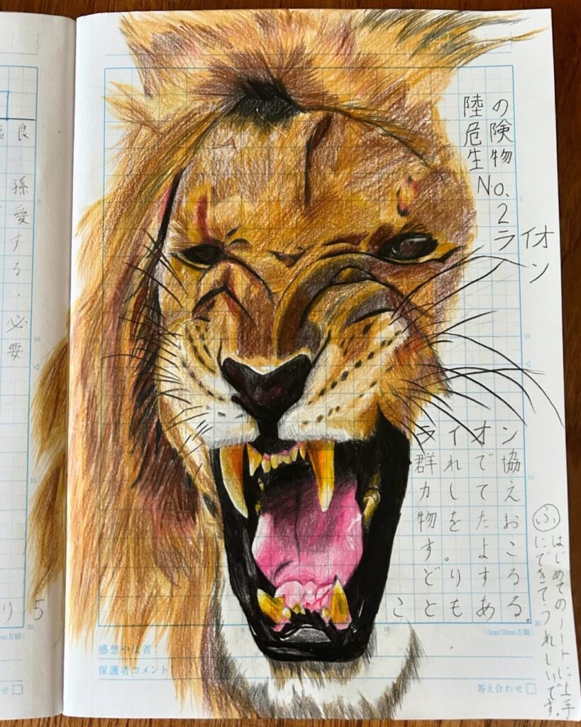 8時間かけて描いた大作（＠manami_takamiさんより提供）