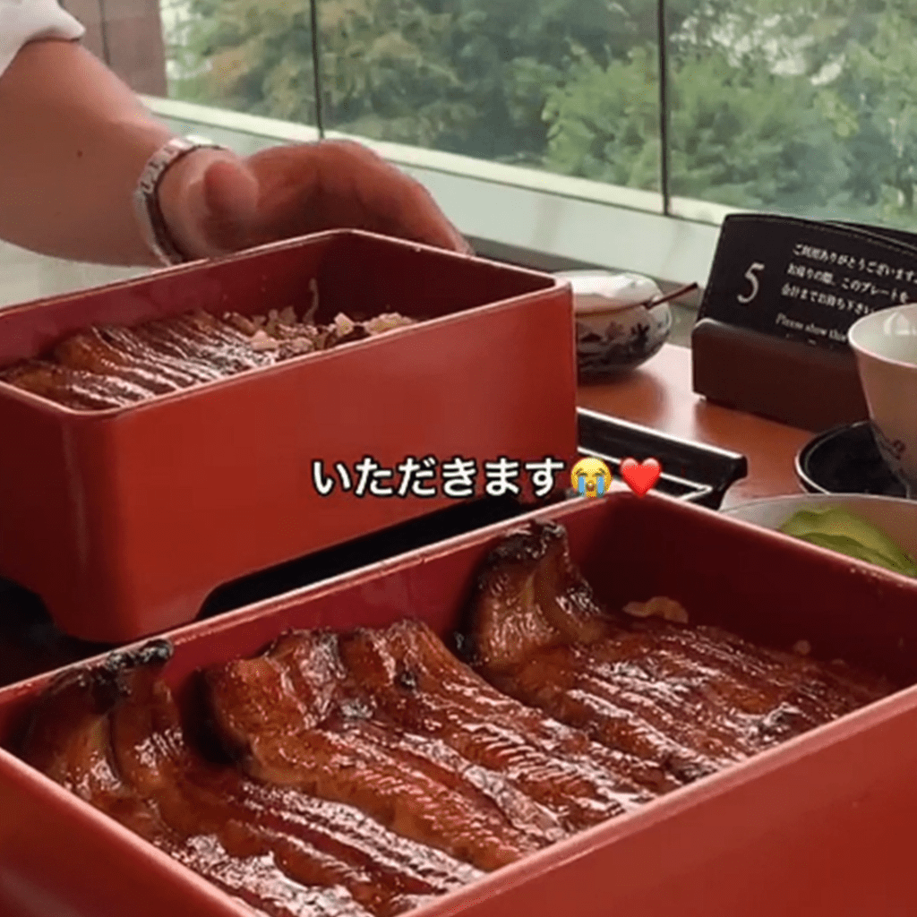 嬉しさのあまり、鰻をごちそうしてくれました♪（＠shr2311さんより提供）