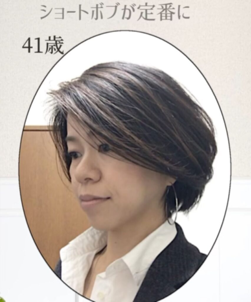 41歳はショートボブが定番に（＠kozue_sewingさんより提供）