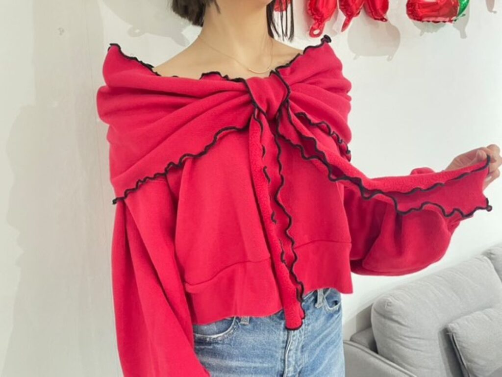 着用した様子（＠o_imo42さんより提供）