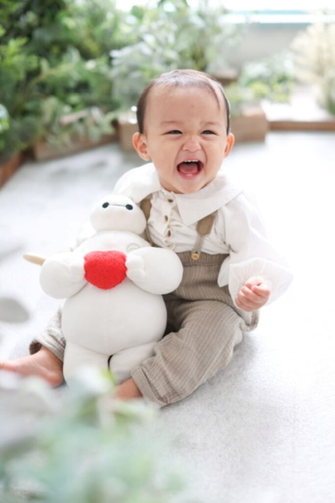 笑顔の息子さん（＠rererechanさんより提供）