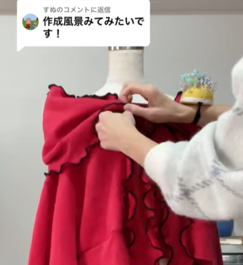 リメイクしている様子（＠o_imo42さんより提供）