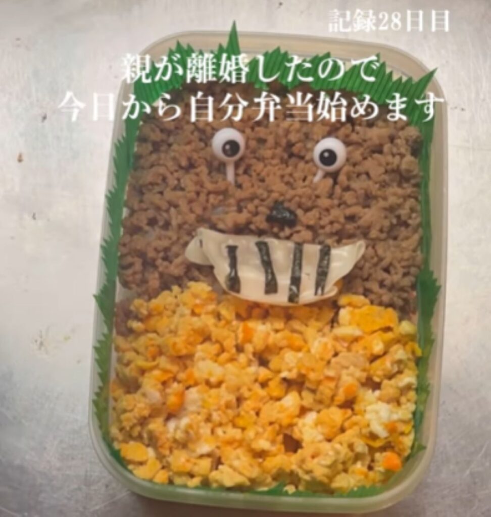 1か月目。完成したキャラ弁（＠one.student0さんより提供）