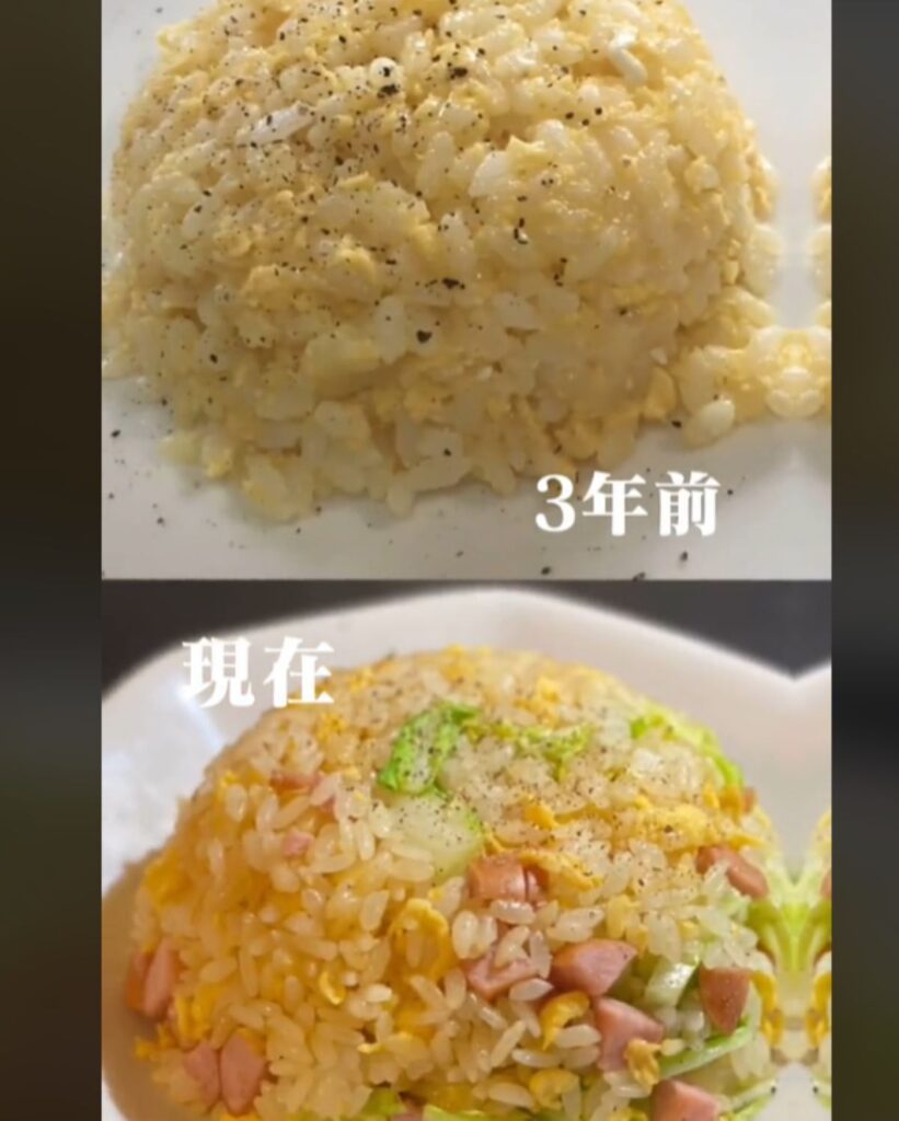 成長がわかる料理の変化（＠kaisei2503さんより提供）