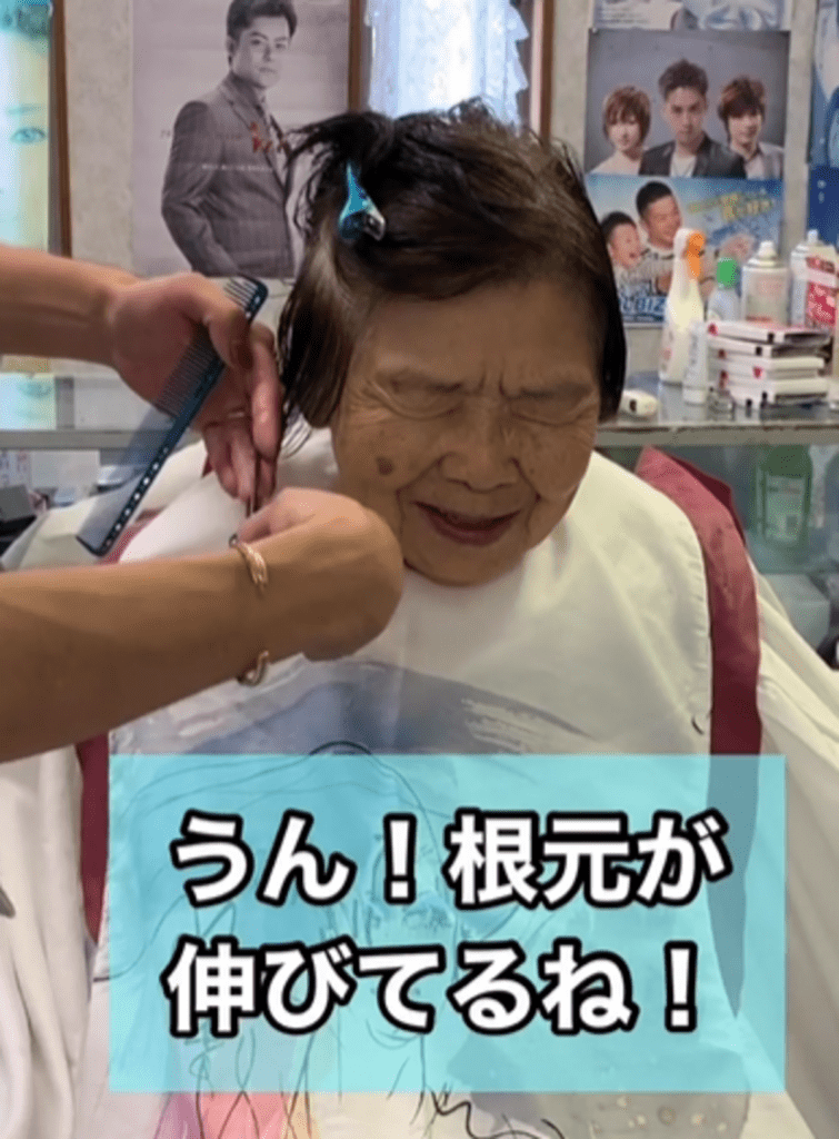 孫に髪を切ってもらい…（@hashida_ryoheiさんより提供）