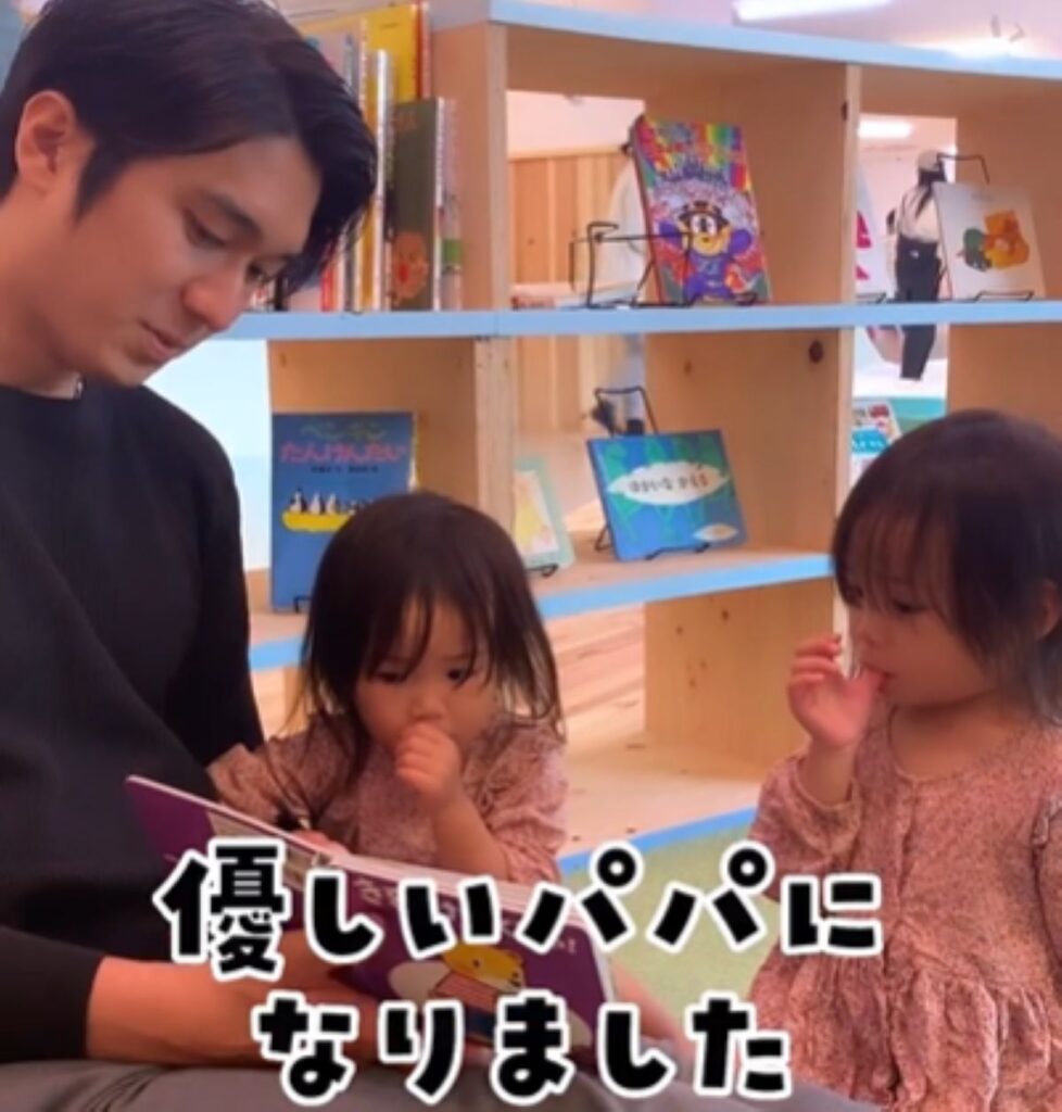 優しいパパになりました（＠momo_futago_mamaさんより提供）