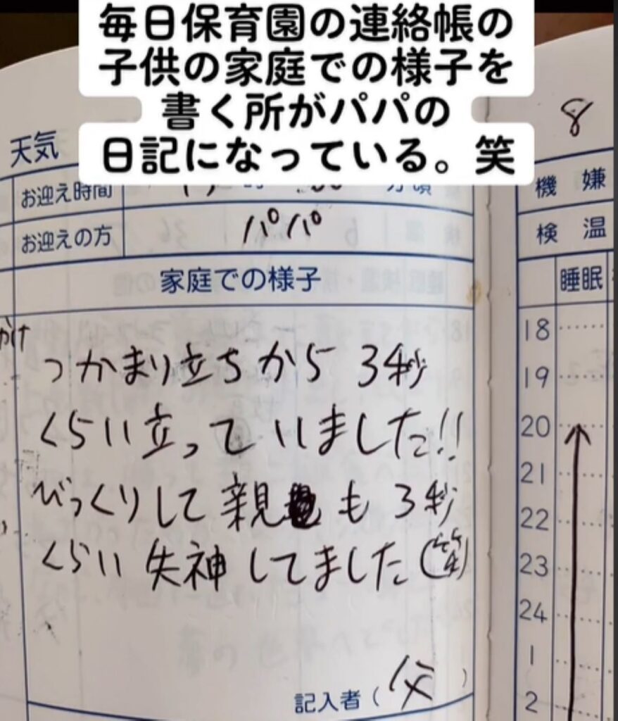 【実際の写真5枚】　連絡帳の内容