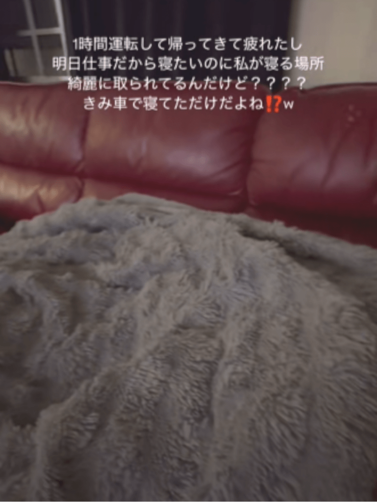 ゆなたんさんの寝床にすでに誰かが（@yunataaan___さんより提供）