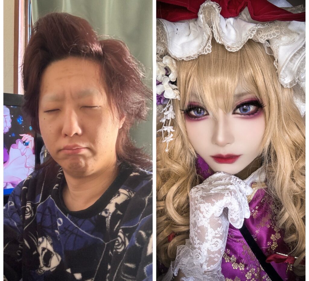 コスプレ前後（ひやニキさんより提供）