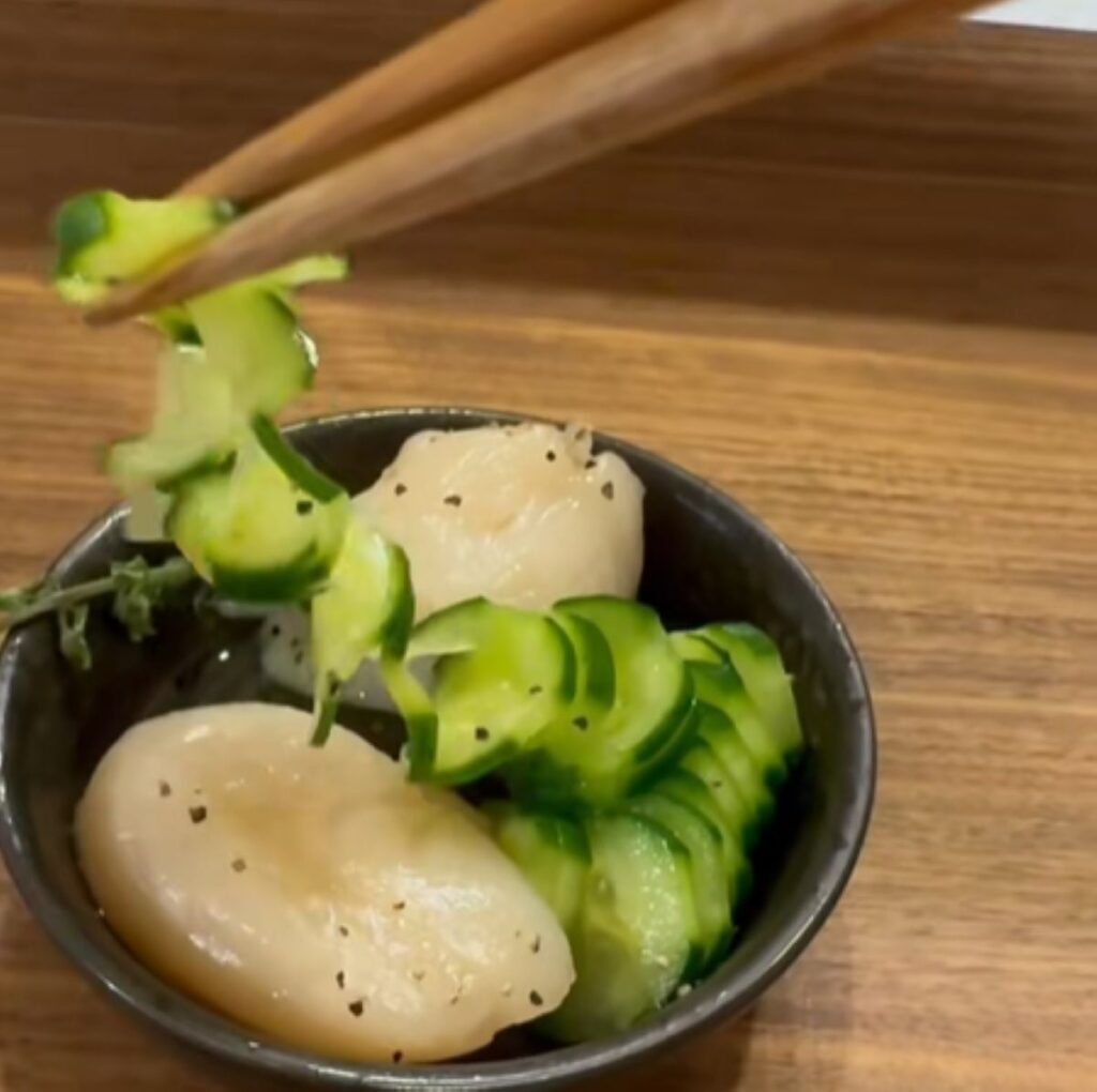 帆立ときゅうりの白だし和え（＠goooda0さんより提供）