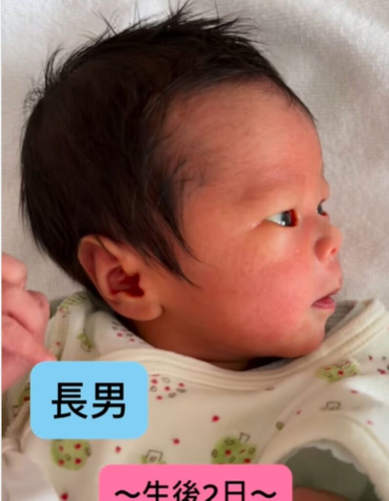 生後2日の長男くん（＠meifa_l0v0lさんより提供）