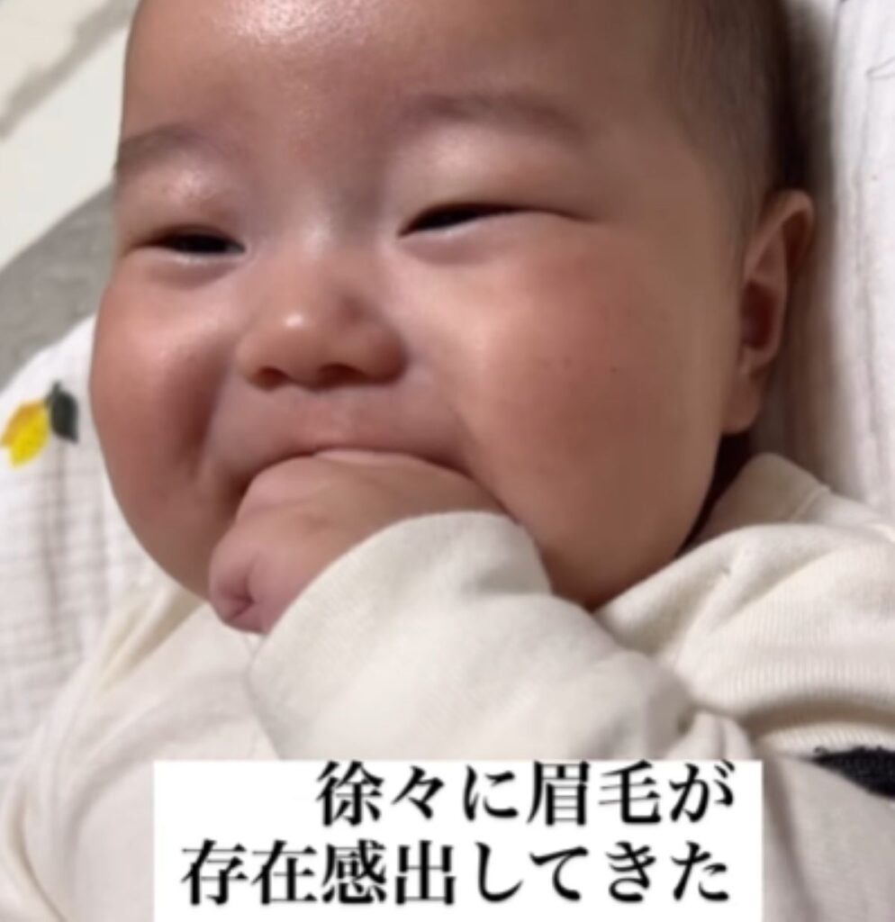徐々に存在感が出てきた眉（＠yuruyuru_diary_さんより提供）