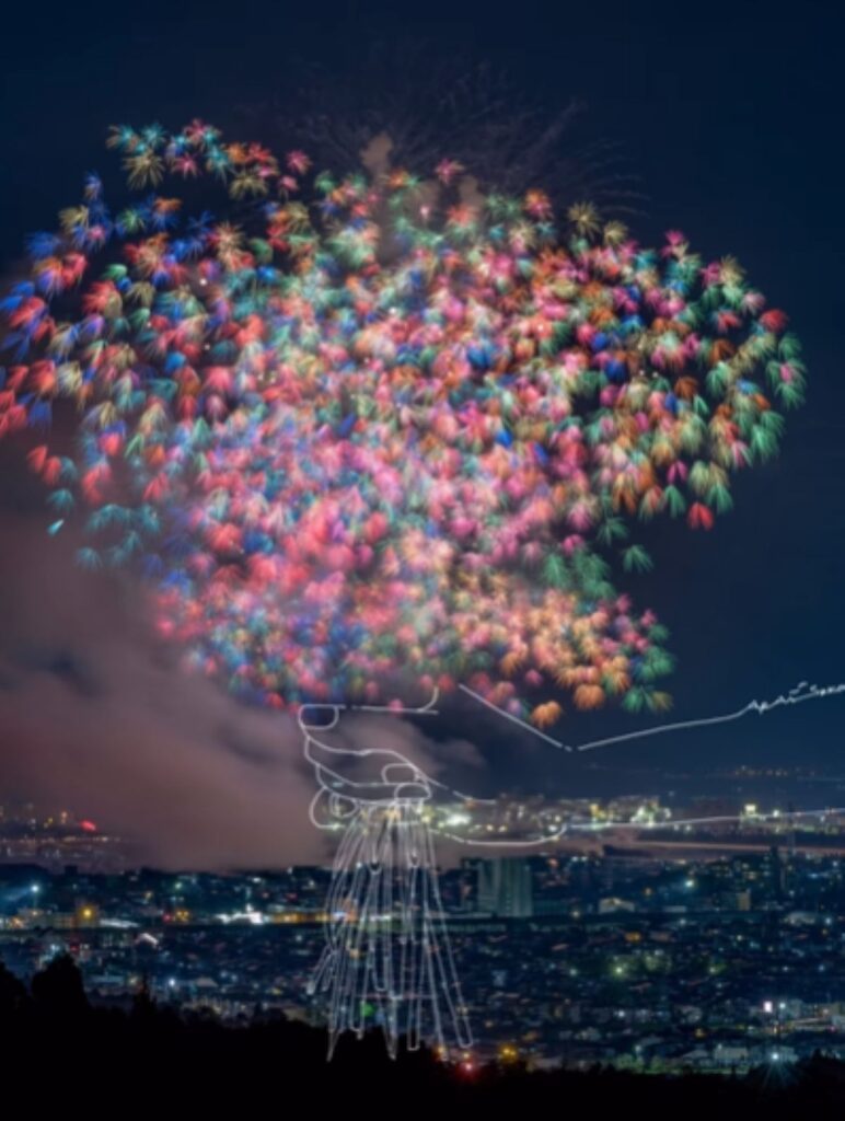 花火は大きな花束に（＠sara2626_ifさんより提供）