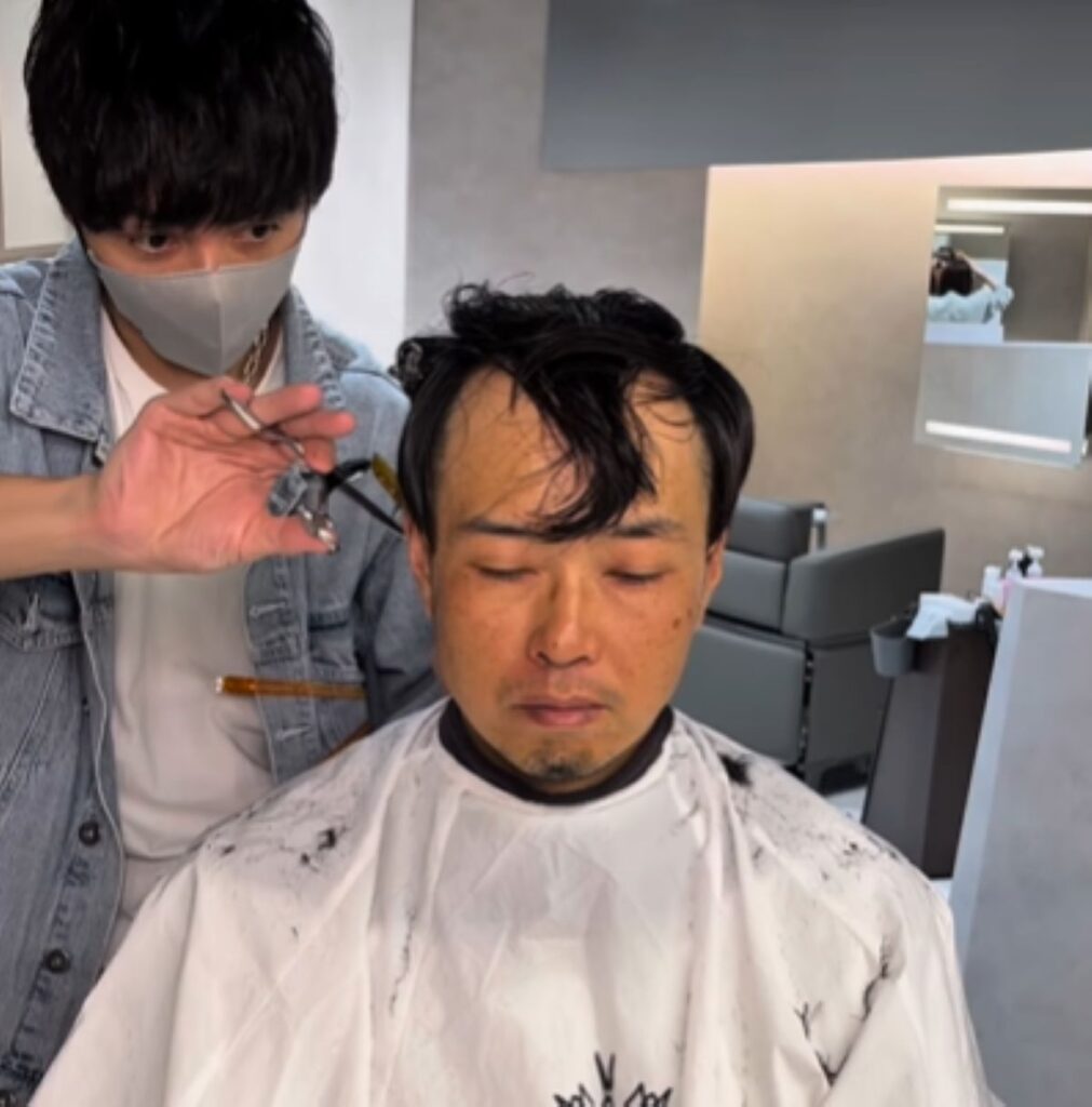 カットの様子（＠lalaroomo_horikoshiさんより提供）