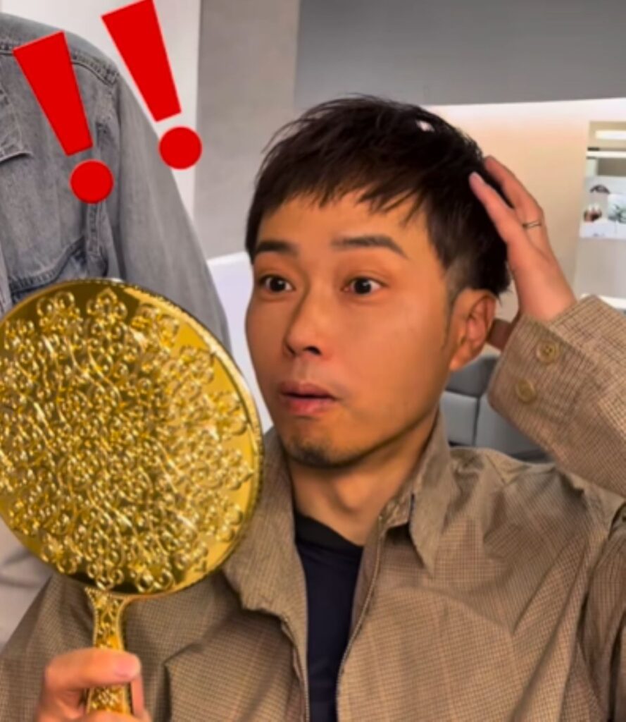 驚くパパさん（＠lalaroomo_horikoshiさんより提供）