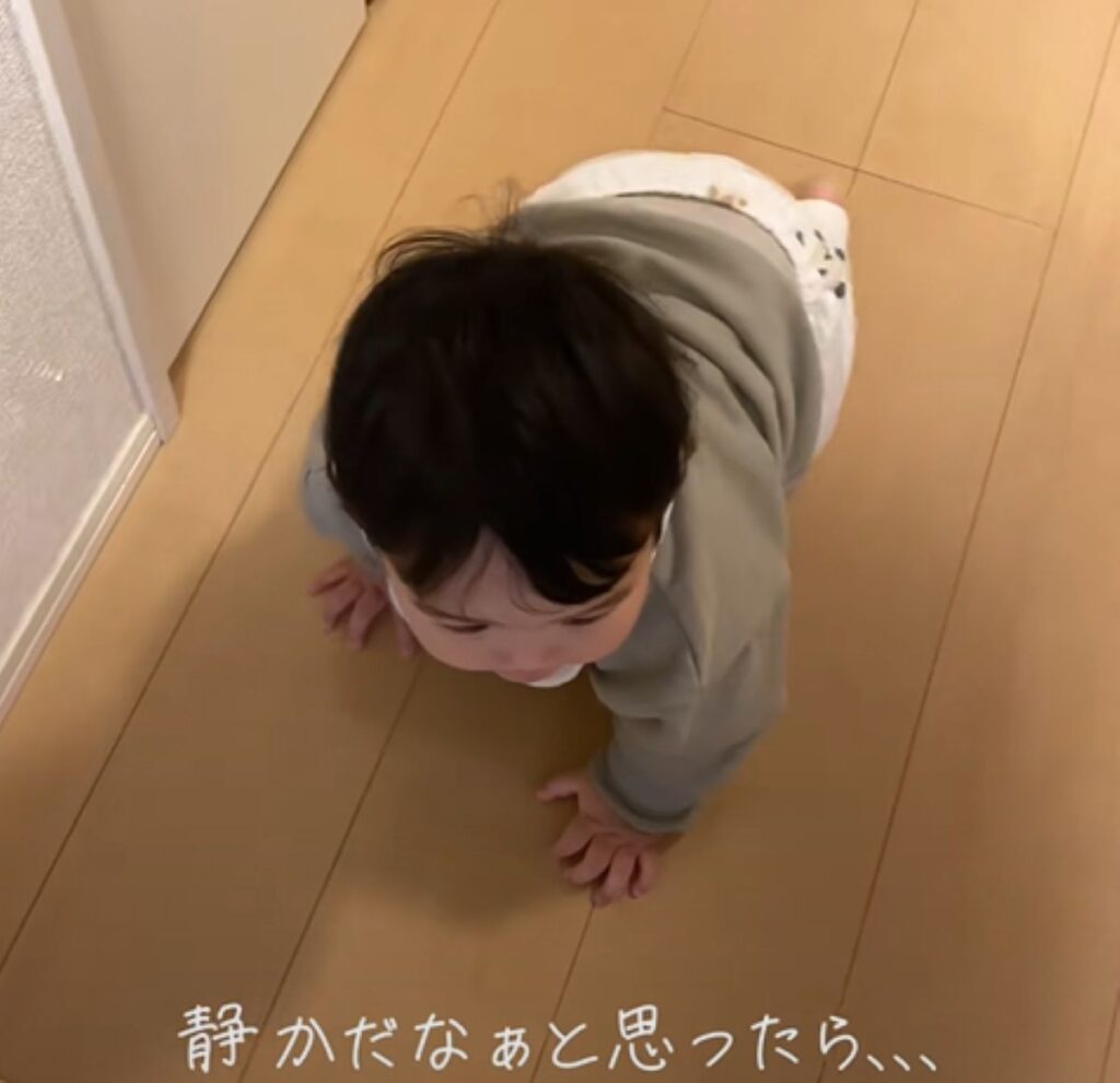 ハイハイで進んで行きました（＠dagashizukiさんより提供）