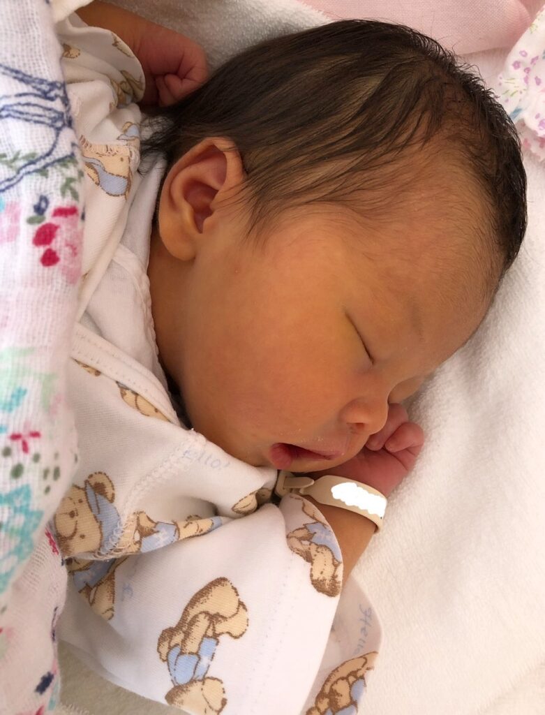 生まれたときの様子（＠ohana_yuru.ikujiさんより提供）