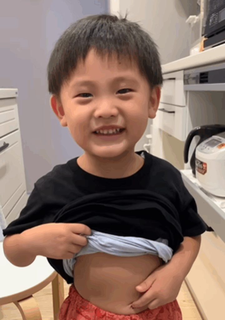 笑顔が戻った弟くん（@ksr.t3128scさんより提供）