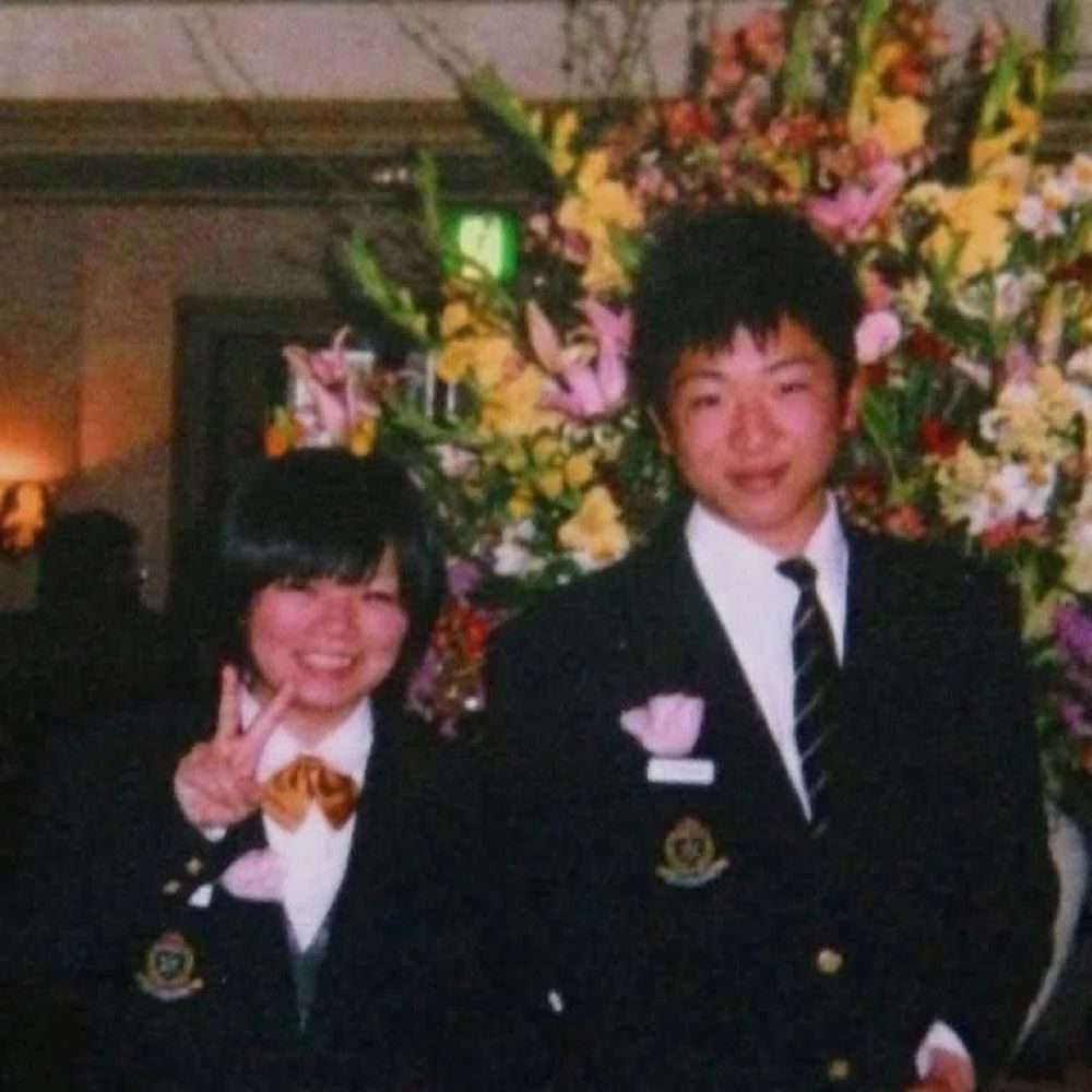 中学生のときの2人（＠chigusa_lucu_cookieさんより提供）