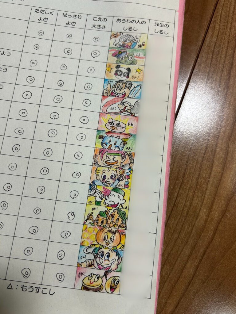 音読カードのサイン④（＠cilantro2929さんより提供）