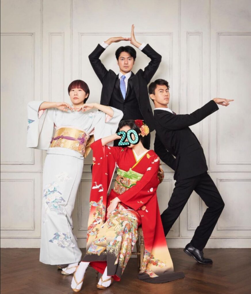 娘さんの成人式で撮った家族写真（＠tsunoshuさんより提供）