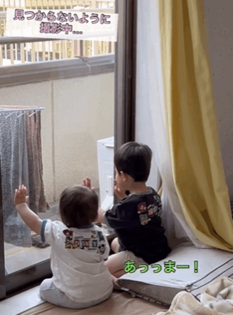 真似して「あっっまー！」と叫ぶお兄ちゃん（@takuna_199さんより提供）