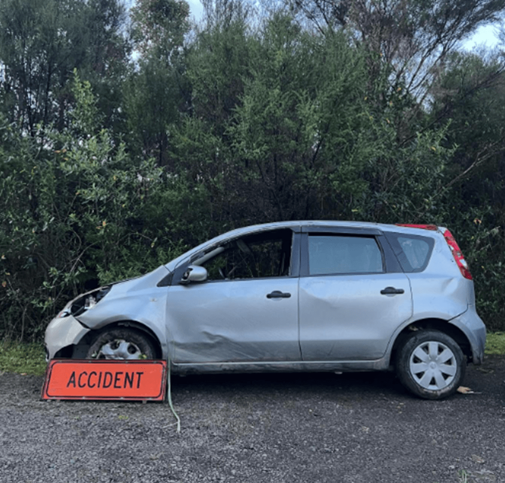 事故後の車（＠gongqiyao0414さんより提供）