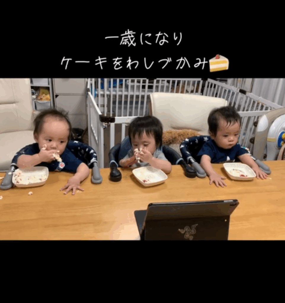 すでに個性の片鱗が…（@1.and.triple_mamさんより提供）