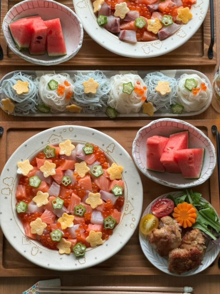 2024年の七夕ご飯（@matakayo0719さんより提供）