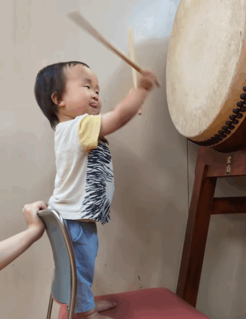 週に1度の太鼓が楽しみ（@tomooka__nobuhitoさんより提供）