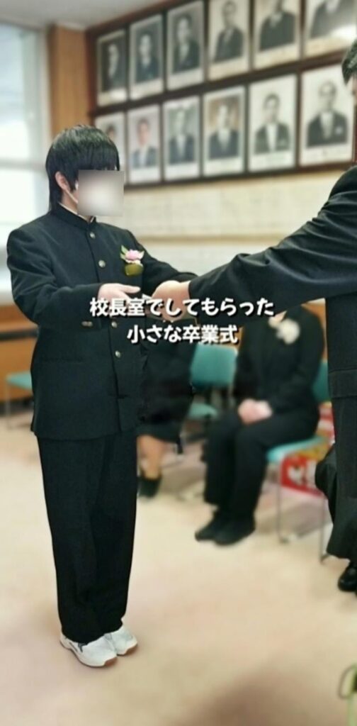 中学校卒業式（＠yukino.21.sgmtさんより提供）