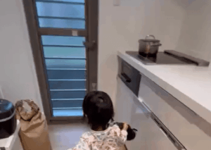 仕事から帰宅したパパを出迎える1歳娘。　→しかし直後、娘の行動に…「大笑い」「かわいすぎ」