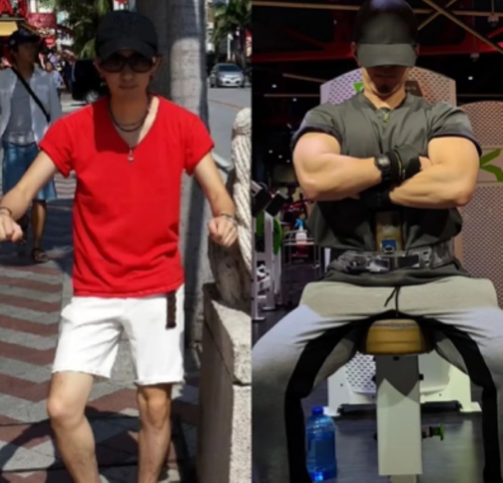 筋トレ前後の変化（＠takuma_matsumoto_さんより提供）