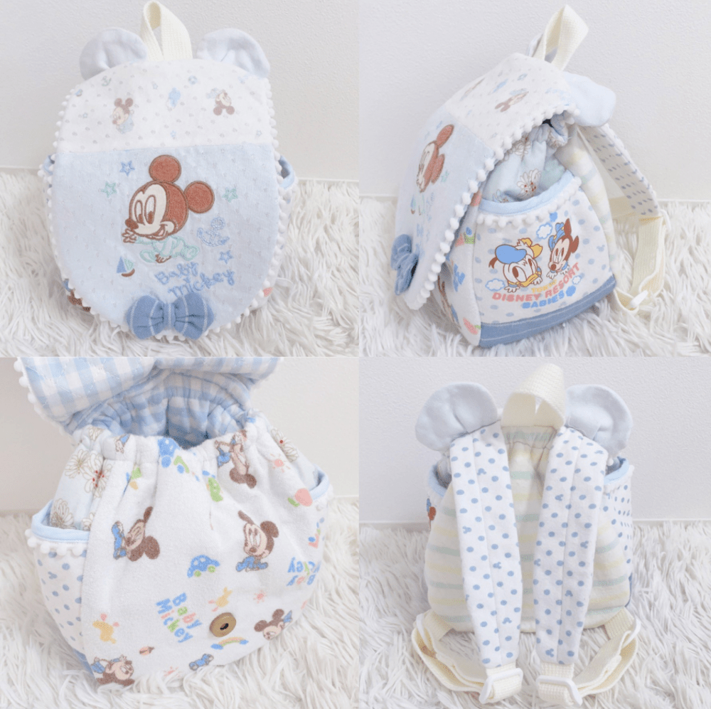 新生児から着ていた服を組み合わせて作ったベビーリュック（@kKmWypEGl1VgYXhさんより提供）