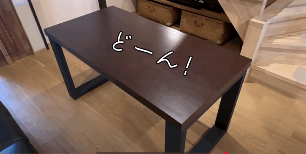 DIY後のテーブル（＠watamoca
さんより提供）