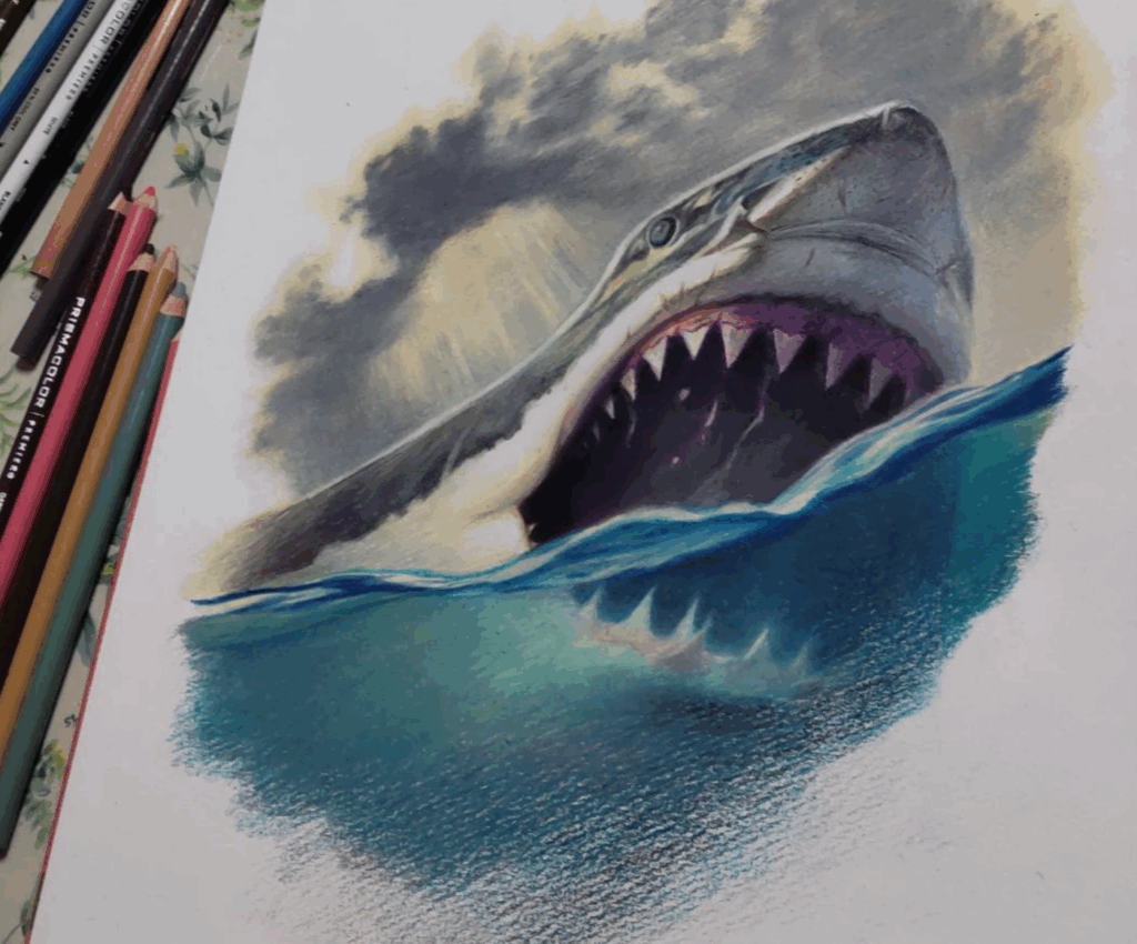 【実際の写真4枚】 塗り絵の様子