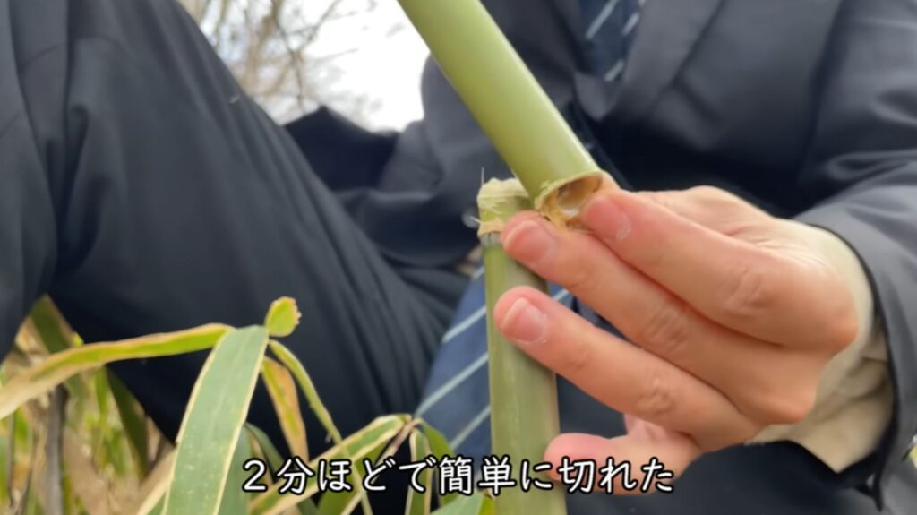 【実際の写真】ゼロから笹かごを作る様子