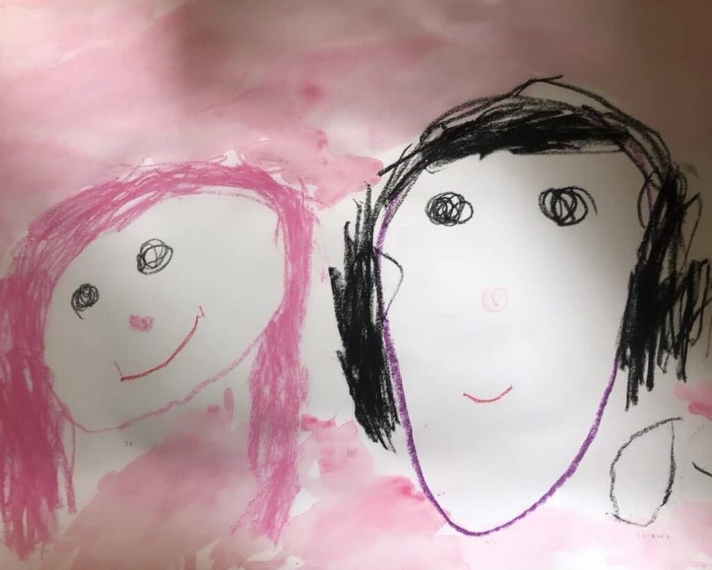 娘さんが4歳の頃、保育園で描いた絵（＠nana_re_rivalさんより提供）