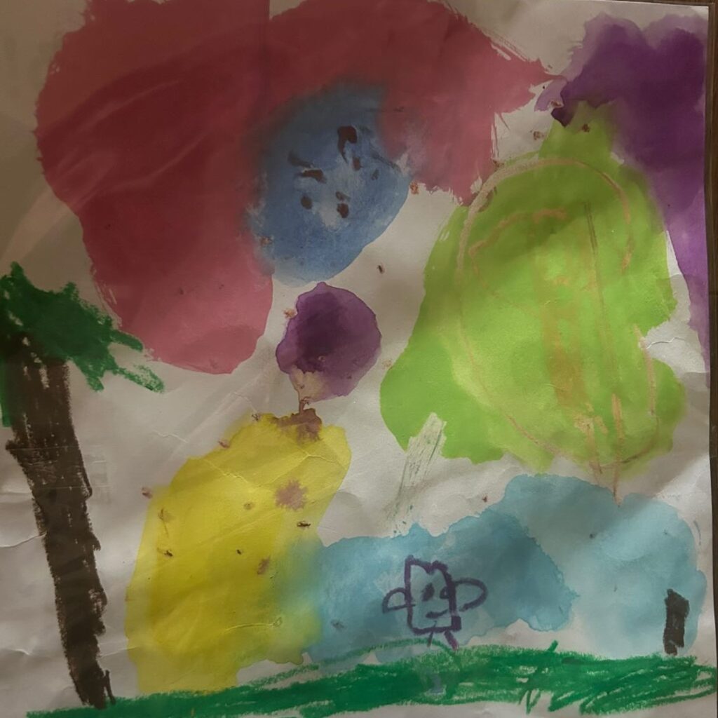 今年の5月に息子さんが書いた絵（＠nana_re_rivalさんより提供）