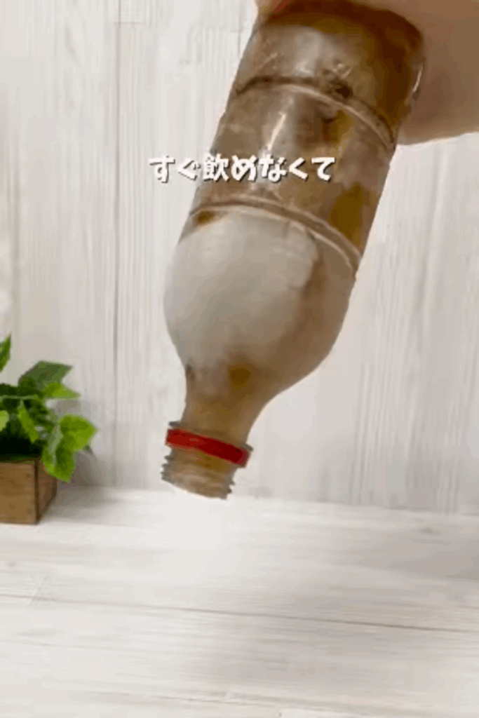 お茶を満タンにして凍らすと、すぐには注げない（＠nyanmama_kurashiさんより提供）