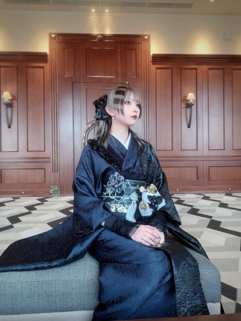 完成した振袖（あろちーずさんより提供）