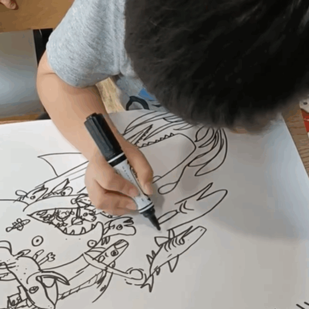 あっという間に魚の輪郭が…（＠osakana.harukunさんより提供）