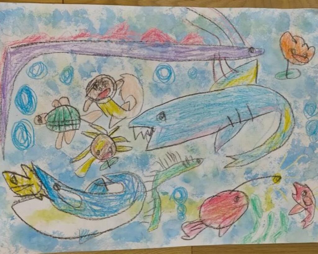 5歳の頃に描いた絵（＠osakana.harukunさんより提供）