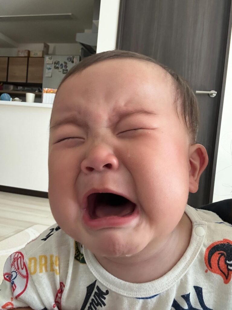 ママさんがいないと大泣き（＠riiiiipiiiiii3450さんより提供）